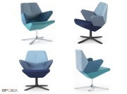 Chaises de conférence avec piétement aluminium poli Trifidae