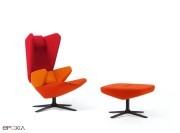 Fauteuil lounge Trifidae avec pouf