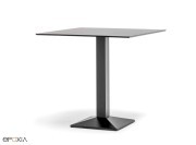 Table carrée Quadra, hauteur 73 cm, plateau mélaminé noir