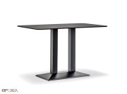 Table rectangulaire Quadra, hauteur 73 cm, pied double