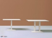 Tables rectangulaires Quadra, piètement double pour grands plateaux