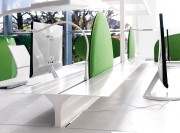 Ecran de séparation design en tissu acoustique forme demi-fond Stilo