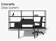 Système de rangement porteur pour bureau Concerto Desk System par Bralco
