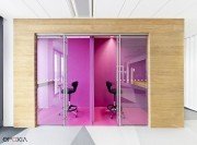 Revêtement mural acoustique Buzziskin uni rose