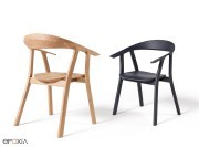 Chaises Rhomb en chêne massif, finition ébénisterie de qualité