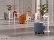 Collection Rollo, petit tabouret à roulettes pour espaces libre service