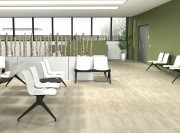 Salle d'attente, Odei sur poutre, assise en polypropylène blanc