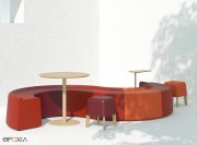 Exemple de composition Sarek avec table ronde et Table d'appoint rectangulaire