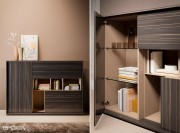 Armoire Sessanta, finition placage ébénisterie Makassar