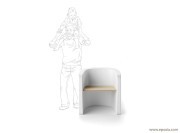 Fauteuil accueil assise en bois Talea