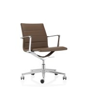 Fauteuil de bureau Valea, pivotant, réglable en hauteur, dossier bas, revêtement cuir