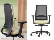 Fauteuils de travail Sequel sans tétière, dos tapissé ou résille noire