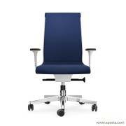 Siège de travail bleu Pyla tissu bleu marine, structure et piètement alu poli