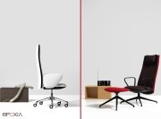 Siège de travail dossier haut et fauteuil lounge Velvet