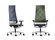 Fauteuil de bureau Connex 2, dossier haut en résille, support dos alu poli