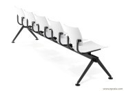 Banc d'accueil Bio, piétement laquénoire et assise blanche en polypropylène