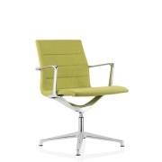 Chaise de réunion Valea, pivotante, dossier bas, revêtement tissu