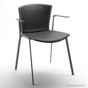 Fauteuil Slam structure aluminium, assise et dossier tapissés