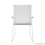 Chaise de réunion Stick structure aluminium et dossier haut