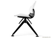 Banc d'accueil Bio, piétement laqué noire et assise blanche en polypropylène