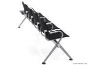 Banc d'accueil Bio, piétement laqué blanc et assise noire en polypropylène