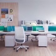 Fauteuil de bureau design Sense dossier blanc