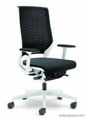 Fauteuil de bureau Mer Mesh coque blanche, dossier résille