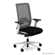 Fauteuil de bureau Wi-max blanc résille gris foncé