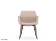 Fauteuil visiteur Alba, pieds bois