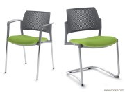 Chaise et fauteuil Kyos dossier polypropylène gris