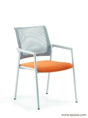 Chaise avec accoudoirs Mer, dossier résille