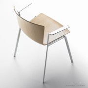 Siège Slam bois 3D avec accoudoirs alu poli