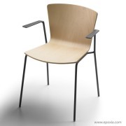 Fauteuil Slam bois 2D avec accoudoirs alu