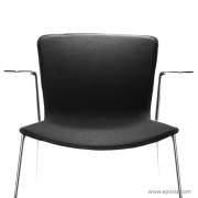 Fauteuil de réunion Slam tapissée avec accoudoirs alu poli