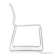 Chaise de réunion sans accoudoirs Stick résille blanche