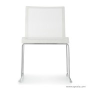 Chaise de réunion sans accoudoirs Stick résille blanche