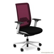 Fauteuil de travail Wi-max blanc résille bordeaux