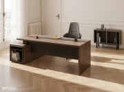 Bureau Manager Sile Noyer Lux sur desserte porteuse