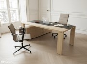 Bureau direction Sile chêne naturel, version 4 pieds