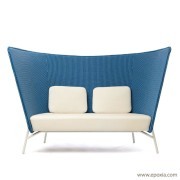 Canapé Aura design blanc et bleu 