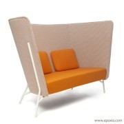 Canapé Aura design orange et beige