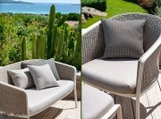 Détail du tressage plat, fauteuil et sofa Carousel