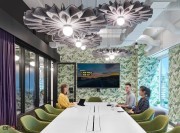 Suspension acoustique lumineuse BuzziPleat Globe Led, modèle Edel
