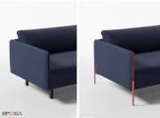 Accoudoirs A01 avec insert cuir accordé avec base métal épais B03 ou fin B01