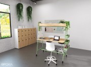 Station de coworking Alto, plateau positionné à hauteur 105 cm