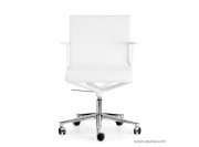 Siège de bureau Stick cuir blanc et structure blanche