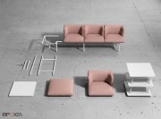 Structure et éléments canapé modulable Agora