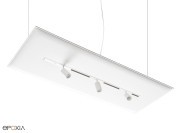 Luminaire acoustique T-System Track, gamme Snowsound