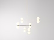 Suspension Grace 2, blanche et verre blanc