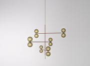 Suspension Grace 2 couleur cuivre, verre fumé